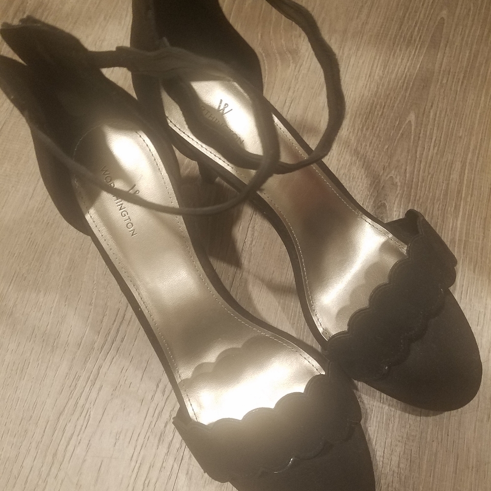 Black faux Suede Heel